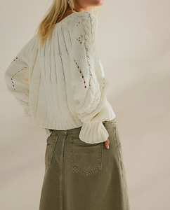Free People Sandre Pullover in Ivory