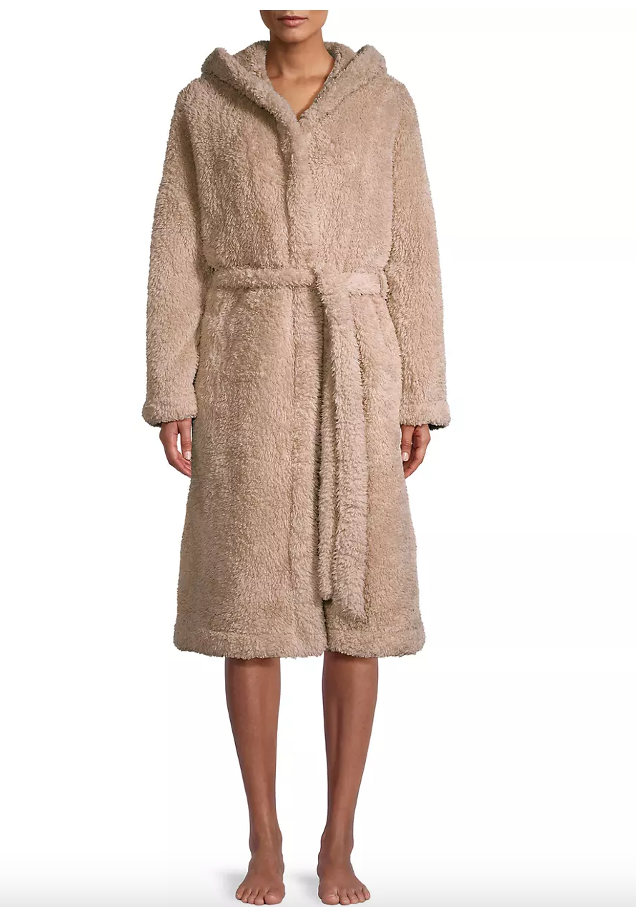 Skin Wyleen Fuzzy Robe in Nutmeg