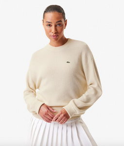 Lacoste x Bandier Crew Sweater in Ivory - FINAL SALE