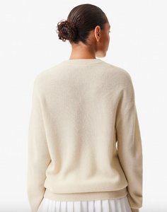 Lacoste x Bandier Crew Sweater in Ivory