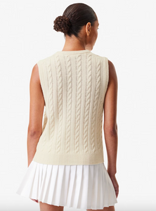 Lacoste x Bandier Sweater Vest in Ivory - FINAL SALE