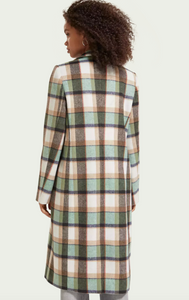 Scotch & Soda Single-breasted Wool-blended Checked Coat - FINAL SALE