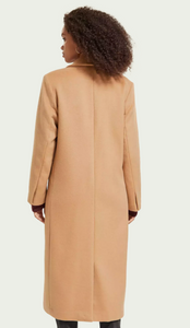 Scotch & Soda Double-breasted Wool Coat in Camel