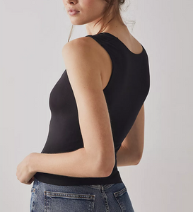 Free People Clean Lines Muscle Cami in Black