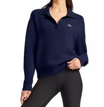 Load image into Gallery viewer, Lacoste x Bandier Cashmere Polo Sweater in Marine - FINAL SALE