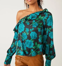 Load image into Gallery viewer, Free People These Nights Blouse in Teal - FINAL SALE