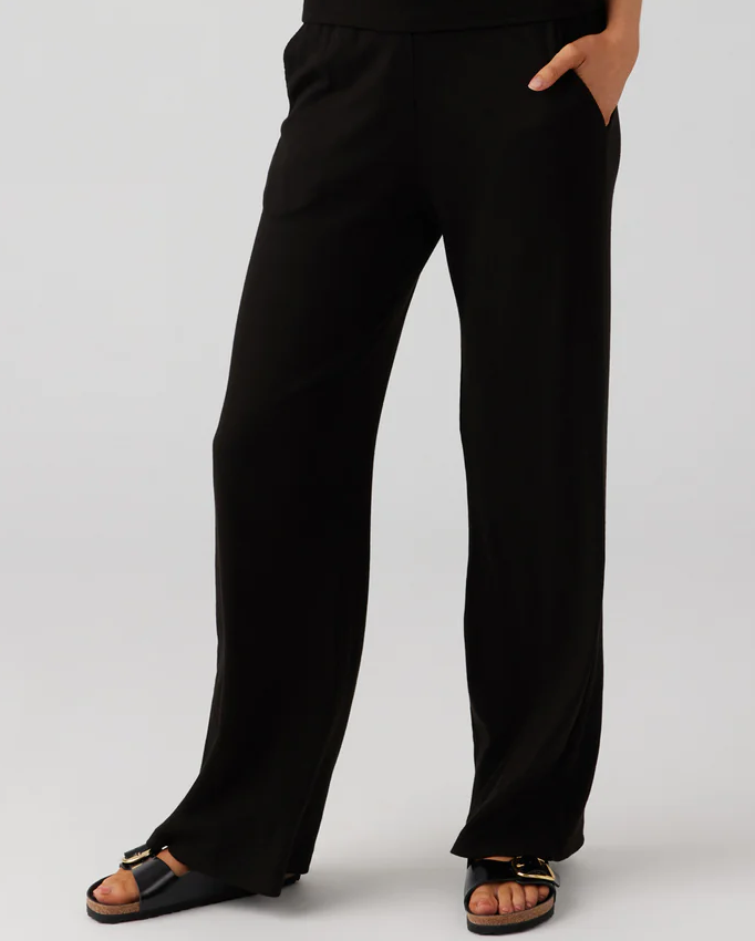 Sol Angeles Rib Culotte Pant in Black