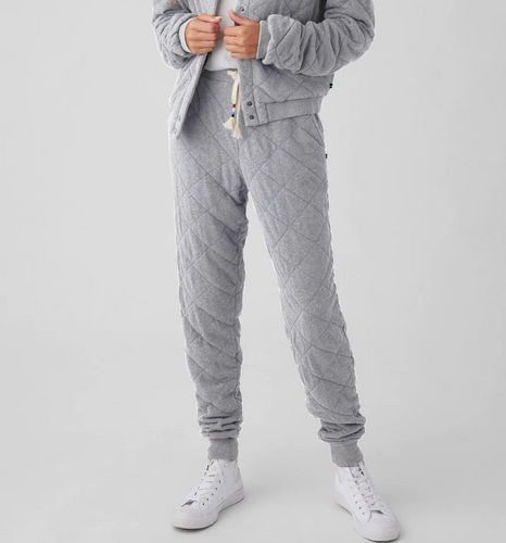 Sol Angeles Quilted Jogger in Heather Grey - FINAL SALE