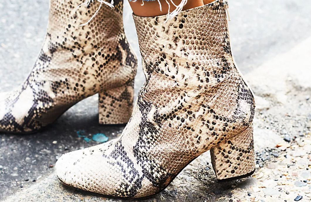 Free People Cecile Ankle Boot in Snake - FINAL SALE