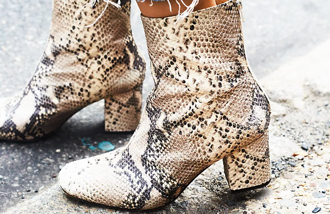Free People Cecile Ankle Boot in Snake FINAL SALE