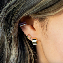 Load image into Gallery viewer, Kris Nations Wide Hinged Huggie Hoop Earings 18K Gold Vermeil