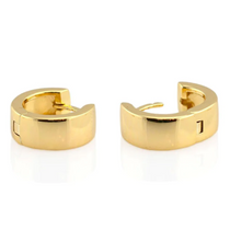 Load image into Gallery viewer, Kris Nations Wide Hinged Huggie Hoop Earings 18K Gold Vermeil