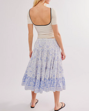 Load image into Gallery viewer, Free People In Full Swing Printed Mini Skirt in Blue Heron