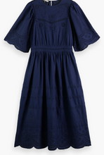 Load image into Gallery viewer, Scotch &amp; Soda Broderie Anglaise A-line Dress in Navy Blue