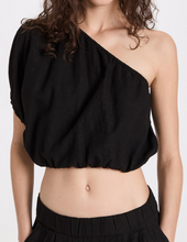 Load image into Gallery viewer, Stateside Linen One Shoulder Top in Black