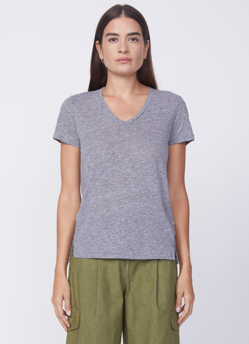 Stateside Triblend S/S V-neck Tee in Heather Grey