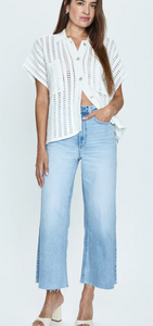 Pistola Lana Crop High Rise Wide Leg Crop in Blase