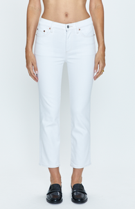 Pistola Monroe Crop High Rise Cigarette in Le Blanc