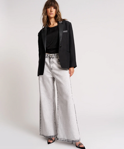 One Teaspoon Punk Studded Linen Blazer in Black - FINAL SALE
