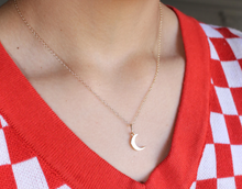 Load image into Gallery viewer, Kris Nations Crescent Moon Charm Necklace in Gold