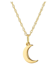 Load image into Gallery viewer, Kris Nations Crescent Moon Charm Necklace in Gold