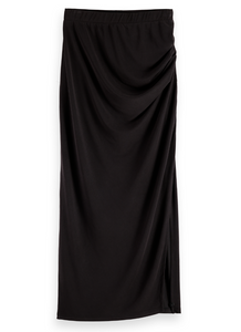 Scotch and Soda Draped Jersey Skirt in Black - FINAL SALE