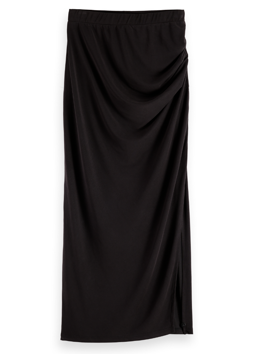Scotch and Soda Draped Jersey Skirt in Black - FINAL SALE