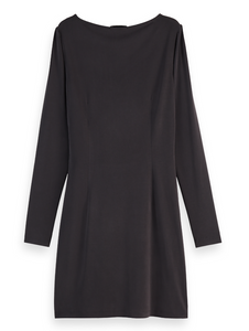 Scotch and Soda Draped L/S Dress in Black