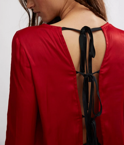 Free People Arabella Blouse in Rubies - FINAL SALE