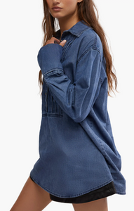 Free People After Hours Denim Top in Montauk