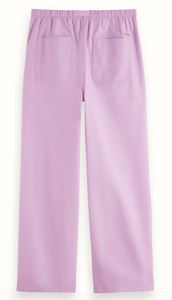 Scotch and Soda Ezra High-Rise Wide-Leg Belted Pant in Light Iris Pink - FINAL SALE