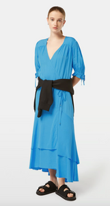 Scotch and Soda Midi Wrap Dress in Aqua Blue