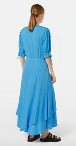 Scotch and Soda Midi Wrap Dress in Aqua Blue