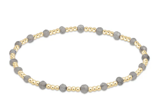 enewton Gemstone Gold Sincerity Pattern 3mm Bead Bracelet - Labradorite