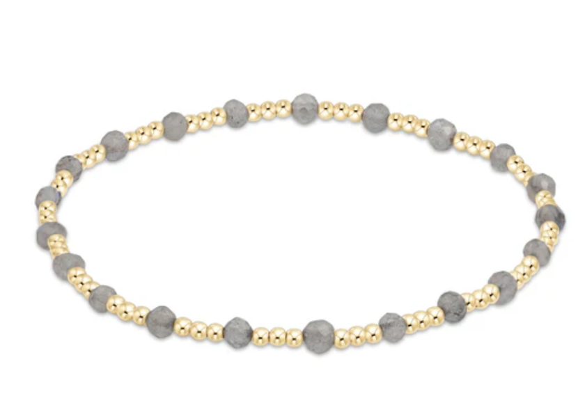 enewton Gemstone Gold Sincerity Pattern 3mm Bead Bracelet - Labradorite