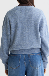 Scotch and Soda Fuzzy Crew Neck Pullover in Faded Denim Melange