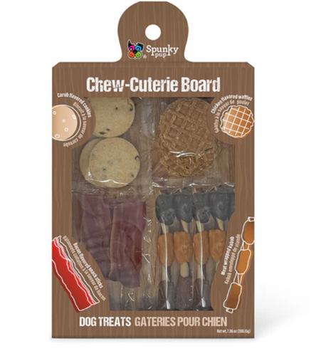 Spunky Pup Chew-cuterie Boards - Meaty Medley (Cookies/Waffles/Bacon/Kabobs)