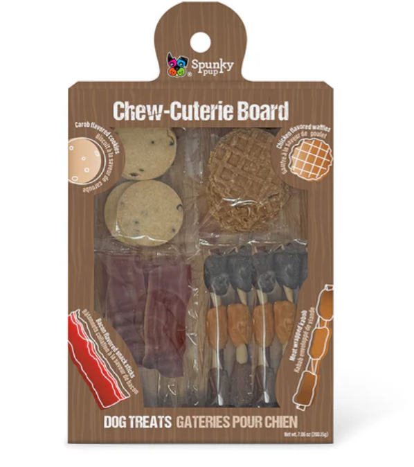 Spunky Pup Chew-cuterie Boards - Meaty Medley (Cookies/Waffles/Bacon/Kabobs)