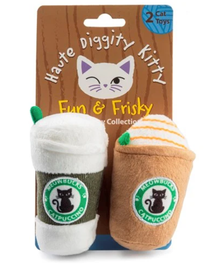 Haute Diggity Dog Meowbucks (2 Coffee Cups) Organic Catnip Toys