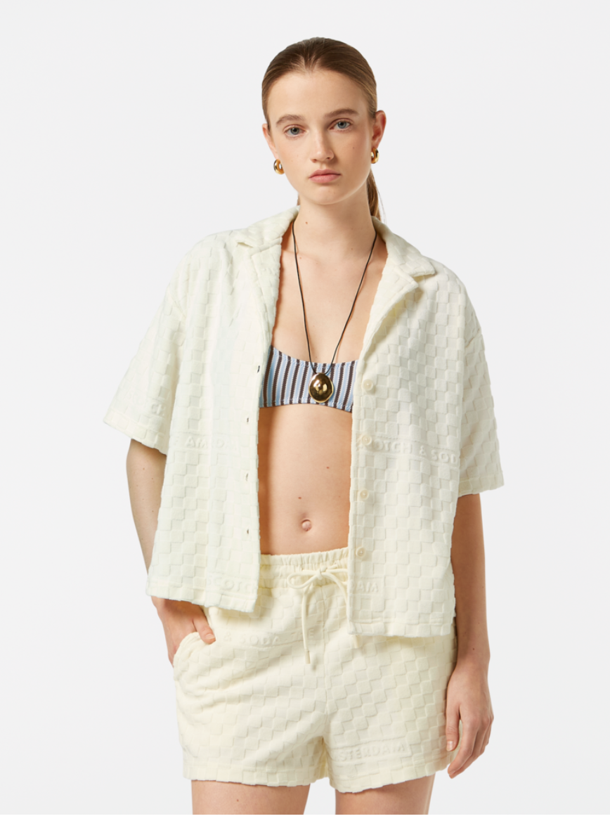 Scotch and Soda Towelling SS Shirt in Soft Ice - FINAL SALE