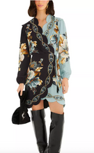 Load image into Gallery viewer, Farm Rio Snake Garden Mix LS Wrap Mini Dress