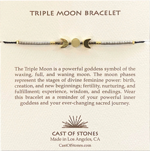 Cast of Stones Triple Moon Bracelet in Neurtal/Gold