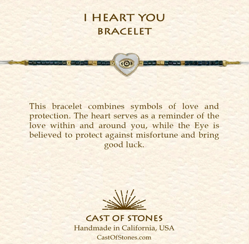 Cast of Stones I Heart You Bracelet in Midnight/White