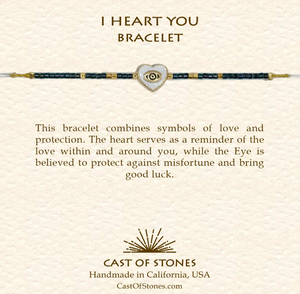 Cast of Stones I Heart You Bracelet in Midnight/White