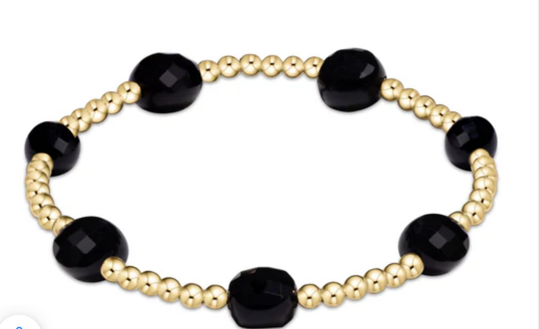 enewton Admire Gold 3mm Bead Bracelet - Faceted Onyx