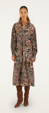 Load image into Gallery viewer, Farm Rio Tapestry Flowers Dark Green Midi Dress