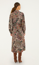 Load image into Gallery viewer, Farm Rio Tapestry Flowers Dark Green Midi Dress