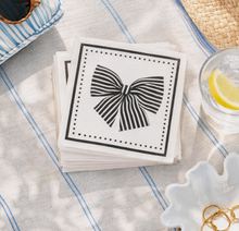 Load image into Gallery viewer, Maven Home Linen-Feel Cocktail Napkins, Black Bow