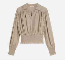 Load image into Gallery viewer, Scotch and SodaFil Coupe Smocked Top in Aluminum