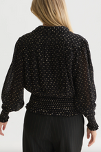 Load image into Gallery viewer, Scotch and Soda Fil Coupe Smocked Top in Meteorite
